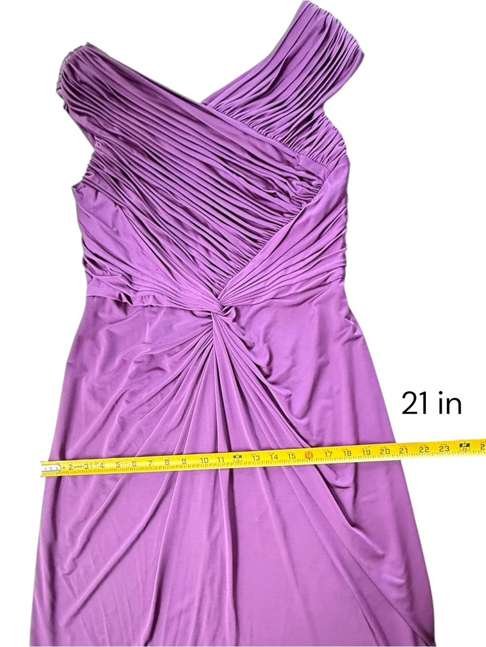 Tadashi Shoji Sleeveless Sheath Dress Women XL Purple Pleated Ruched Twist - Picture 9 of 13